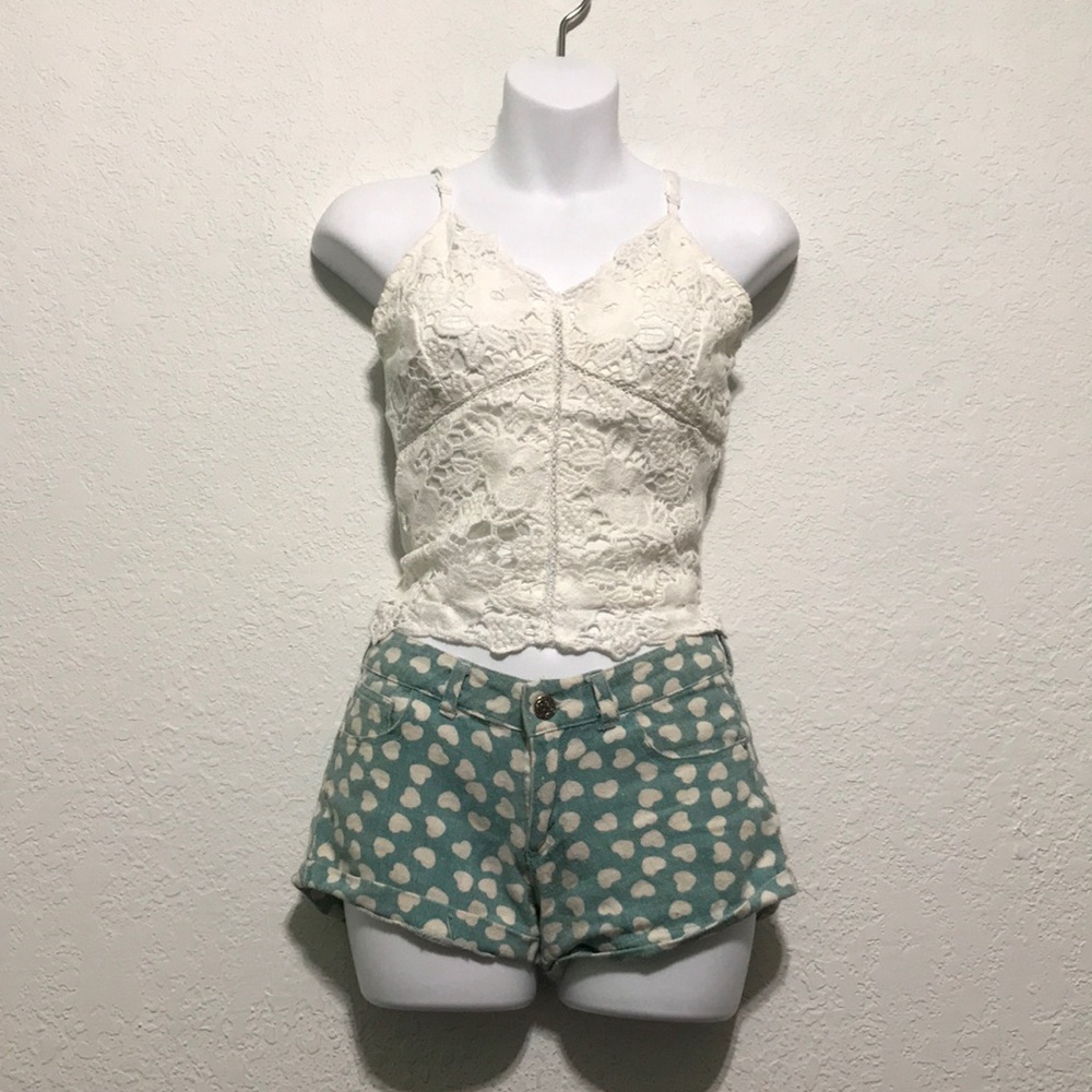Adorable heart print shorts